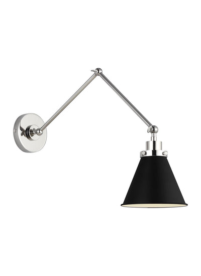 Visual Comfort Studio - CW1151MBKPN - One Light Wall Sconce - Wellfleet - Midnight Black and Polished Nickel