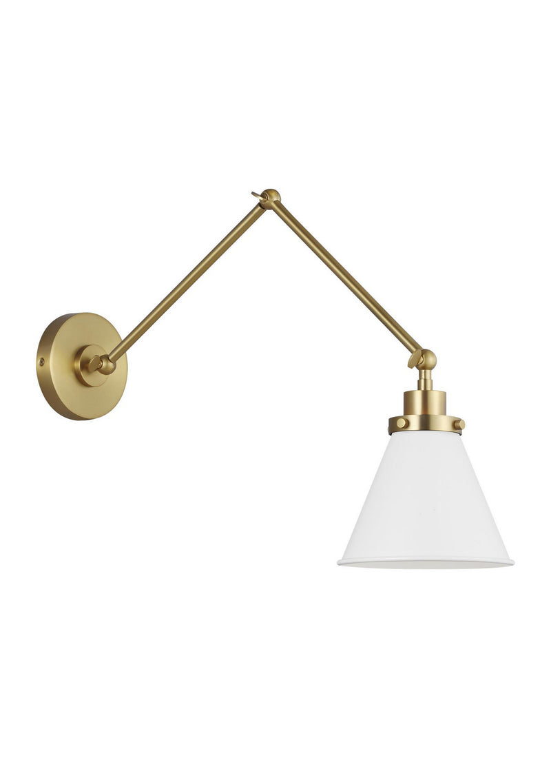 Visual Comfort Studio - CW1151MWTBBS - One Light Wall Sconce - Wellfleet - Matte White and Burnished Brass