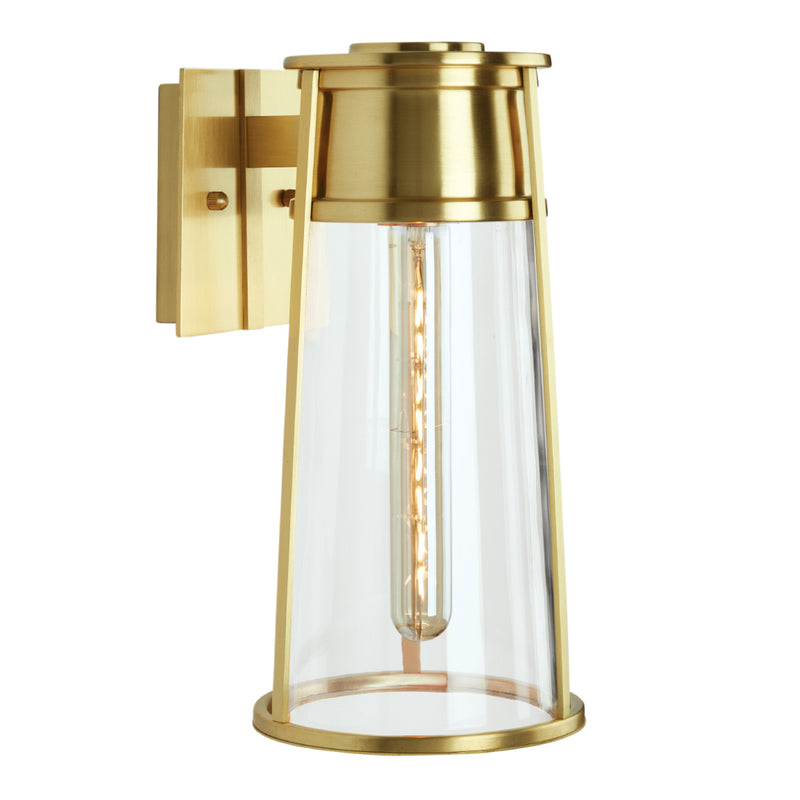 Norwell Lighting - 1245-SB-CL - One Light Wall Sconce - Cone - Satin Brass