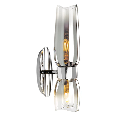 Norwell Lighting - 9760-CH-CLGR - Two Light Wall Sconce - Flame - Chrome