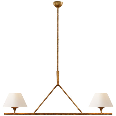 Visual Comfort Signature - S 5405GI-L - Two Light Linear Chandelier - Cesta - Gilded Iron