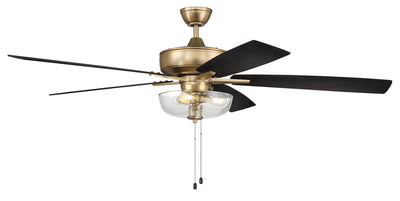 Craftmade - S101SB5-60BWNFB - 60``Ceiling Fan - Super Pro 101 Clear Bowl Light Kit - Satin Brass