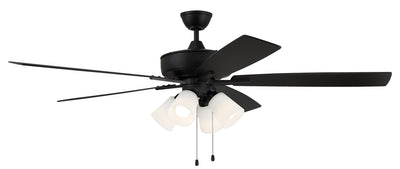 Craftmade - S114FB5-60FBGW - 60``Ceiling Fan - Super Pro 114 White 4 Light Kit - Flat Black