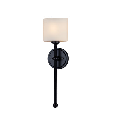 Justice Designs - FSN-4331-OPAL-MBLK - One Light Wall Sconce - Sequoia - Matte Black