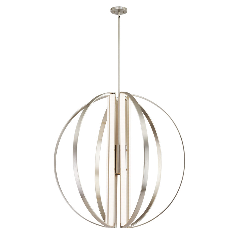 Justice Designs - NSH-4304-NCKL - LED Chandelier - Liv - Brushed Nickel