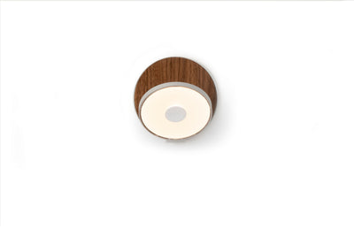 Koncept - GRW-S-SIL-OWT-HW - LED Wall Sconce - Gravy - Silver body, oiled walnut face plates
