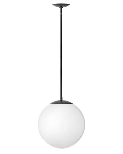 Hinkley - 3744BK-WH - LED Pendant - Warby - Black with White glass