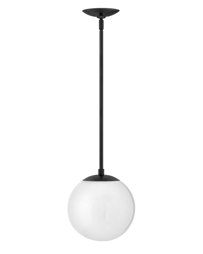 Hinkley - 3747BK-WH - LED Pendant - Warby - Black with White glass