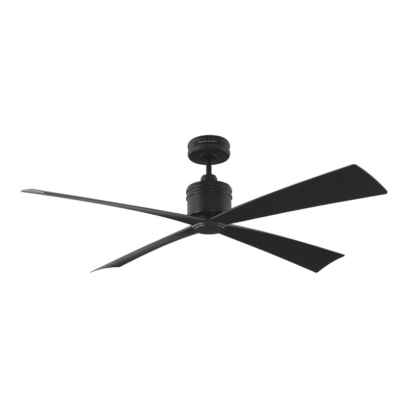 Visual Comfort Fan - 4LNCR56MBK - 56``Ceiling Fan - Launceton 56 - Midnight Black