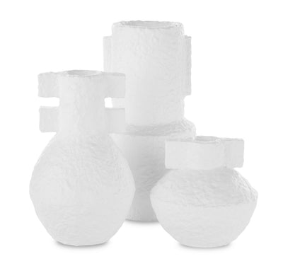 Currey and Company - 1200-0463 - Vase Set of 3 - Aegean - Textured White