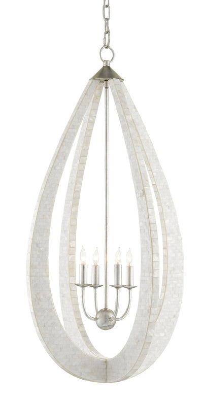 Currey and Company - 9000-0769 - Four Light Chandelier - Arietta - White/Pearl/Silver Leaf