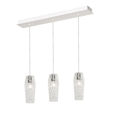 AFX Lighting - CNDP05MBCLLNR3 - Three Light Pendant - Candice - Satin Nickel