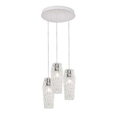 AFX Lighting - CNDP05MBCLRND3 - Three Light Pendant - Candice - Satin Nickel