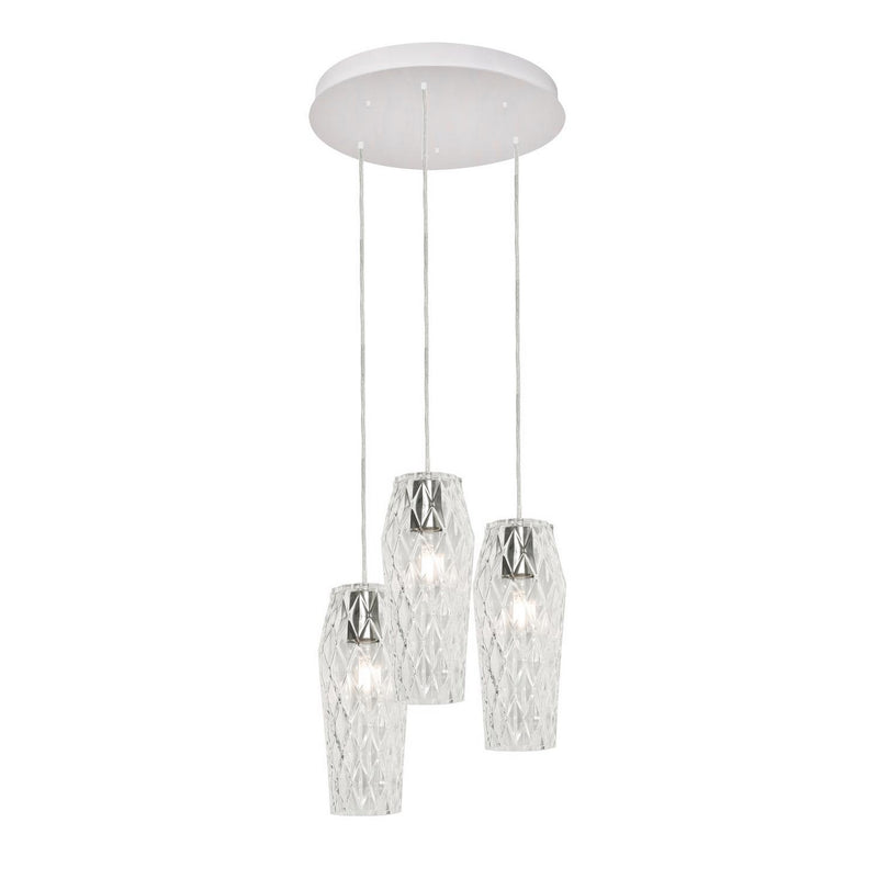 AFX Lighting - CNDP05MBCLRND3 - Three Light Pendant - Candice - Satin Nickel