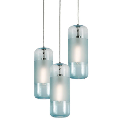 AFX Lighting - HRP06MBSNAQRND3 - Three Light Pendant - Hermosa - Satin Nickel