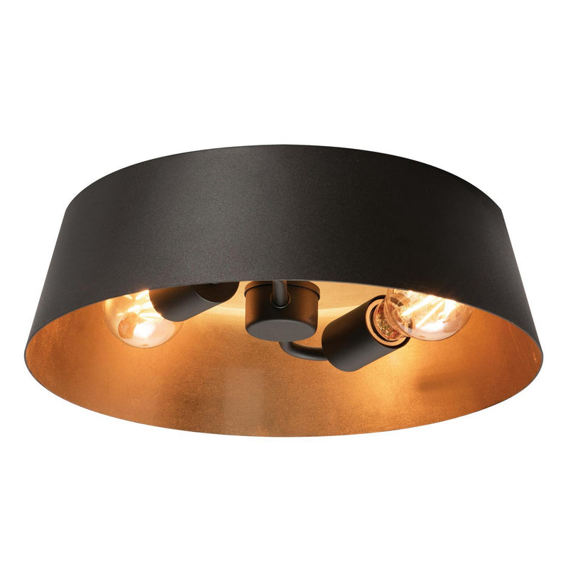 AFX Lighting - LRCF14MBBKGD - Two Light Flush Mount - Lyric - Black & Gold