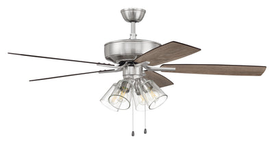 Craftmade - P104BNK5-52DWGWN - 52``Ceiling Fan - Pro Plus 104 Clear 4 Light Kit - Brushed Polished Nickel