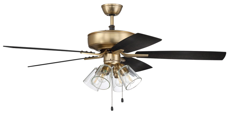 Craftmade - P104SB5-52BWNFB - 52``Ceiling Fan - Pro Plus 104 Clear 4 Light Kit - Satin Brass