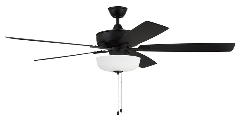 Craftmade - S111FB5-60FBGW - 60``Ceiling Fan - Super Pro 111 White Bowl Light Kit - Flat Black