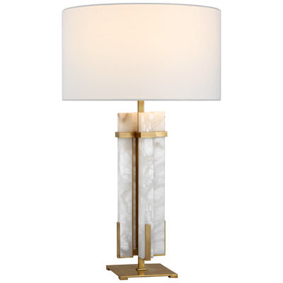 Visual Comfort Signature - S 3910HAB/ALB-L - LED Table Lamp - Malik - Hand-Rubbed Antique Brass and Alabaster