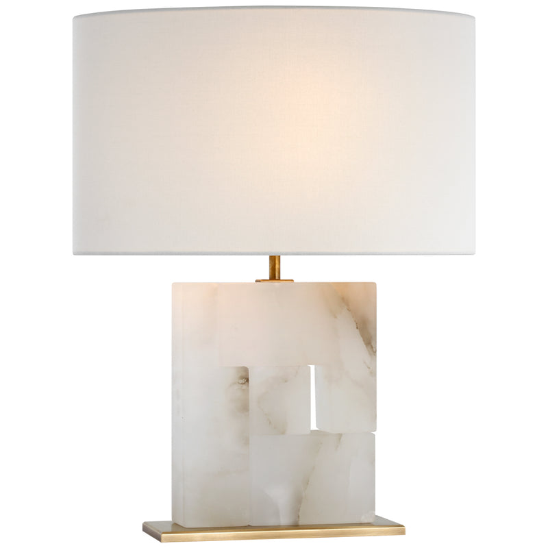 Visual Comfort Signature - S 3925ALB/HAB-L - LED Table Lamp - Ashlar - Alabaster and Hand-Rubbed Antique Brass