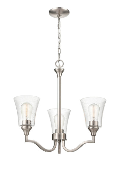 Millennium - 2113-BN - Three Light Chandelier - Caily - Brushed Nickel