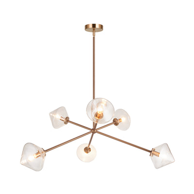 Matteo Lighting - C81746AGCL - Six Light Pendant - Novo - Aged Gold Brass