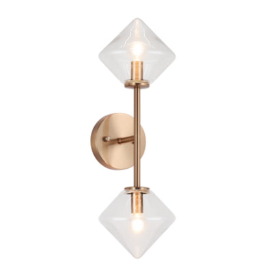 Matteo Lighting - W81742AGCL - Two Light Wall Sconce - Novo - Aged Gold Brass