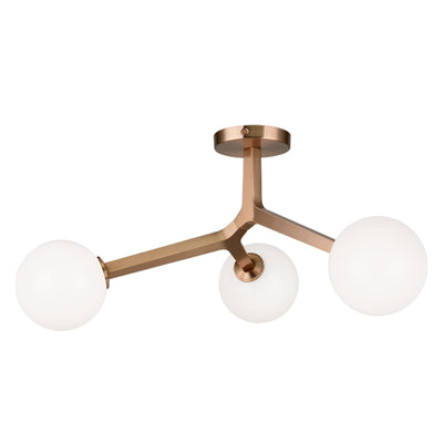 Matteo Lighting - X81503AGOP - Three Light Ceiling Mount - Rami - Aged Gold Brass