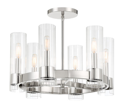 Minka-Lavery - 3895-613 - Six Light Chandelier - Vernon Place - Polished Nickel