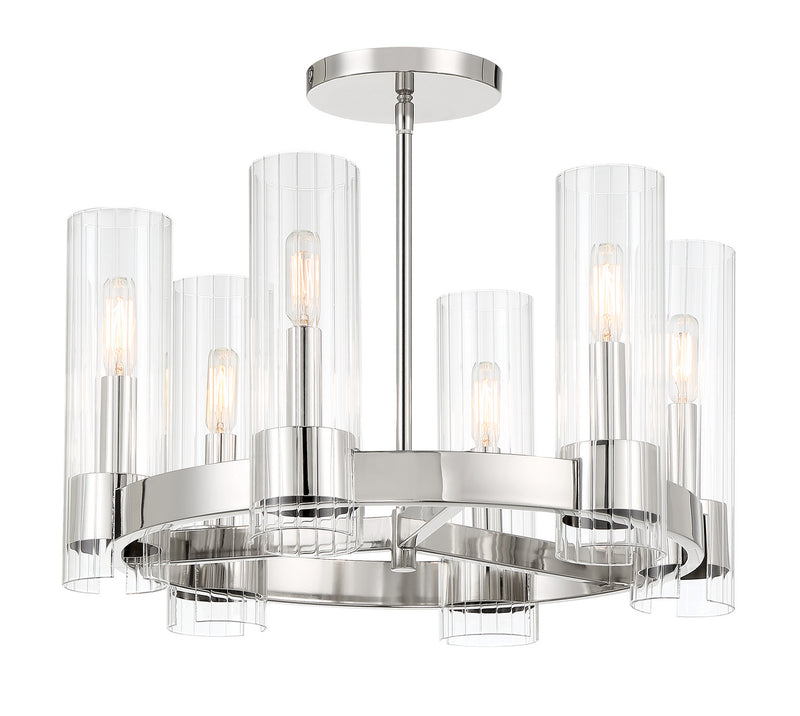 Minka-Lavery - 3895-613 - Six Light Chandelier - Vernon Place - Polished Nickel