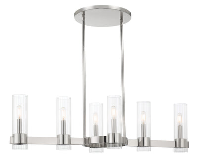Minka-Lavery - 3896-613 - Six Light Island Pendant - Vernon Place - Polished Nickel