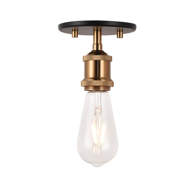 Matteo Lighting - X46100AG - One Light Flush Mount - Bulstrode'S Workshop - Aged Gold Brass