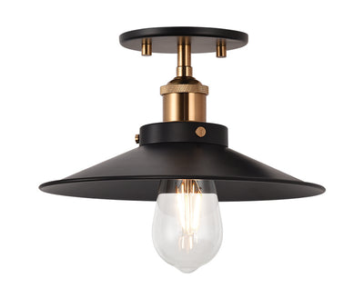 Matteo Lighting - X46111AGBK - One Light Flush Mount - Bulstrode'S Workshop - Aged Gold Brass