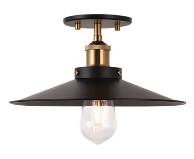 Matteo Lighting - X46112AGBK - One Light Flush Mount - Bulstrode'S Workshop - Aged Gold Brass