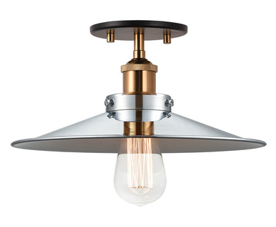 Matteo Lighting - X46112AGCH - One Light Flush Mount - Bulstrode'S Workshop - Aged Gold Brass