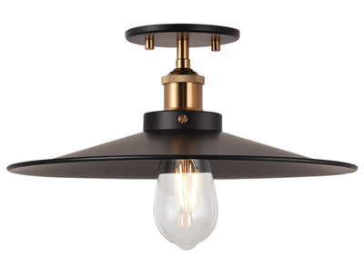 Matteo Lighting - X46113AGBK - One Light Flush Mount - Bulstrode'S Workshop - Aged Gold Brass