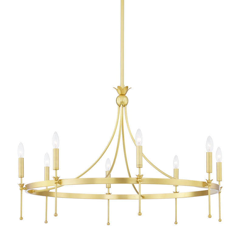Hudson Valley - 4338-AGB - Eight Light Chandelier - Gates - Aged Brass