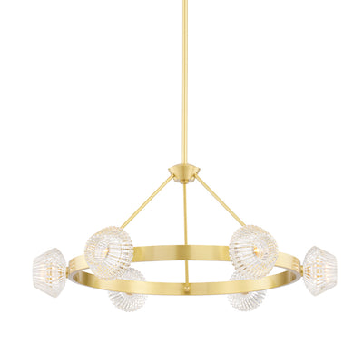 Hudson Valley - 6135-AGB - Six Light Chandelier - Barclay - Aged Brass