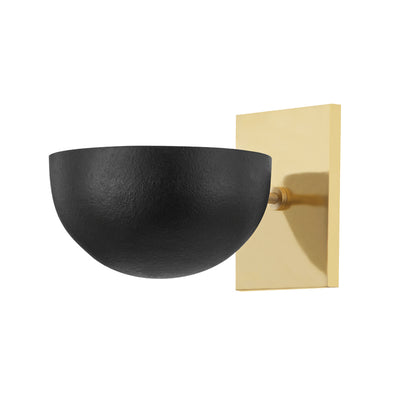 Hudson Valley - MDS405-AGB/BP - One Light Wall Sconce - Wells - Aged Brass/Black Plaster