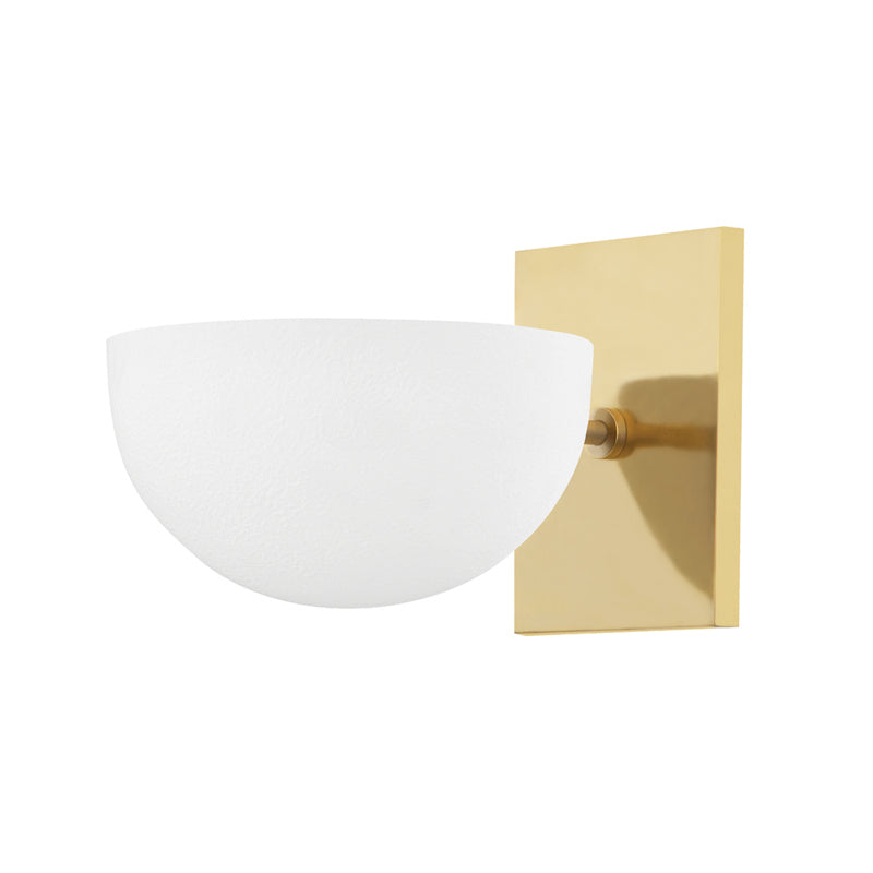 Hudson Valley - MDS405-AGB/WP - One Light Wall Sconce - Wells - Aged Brass/White Plaster