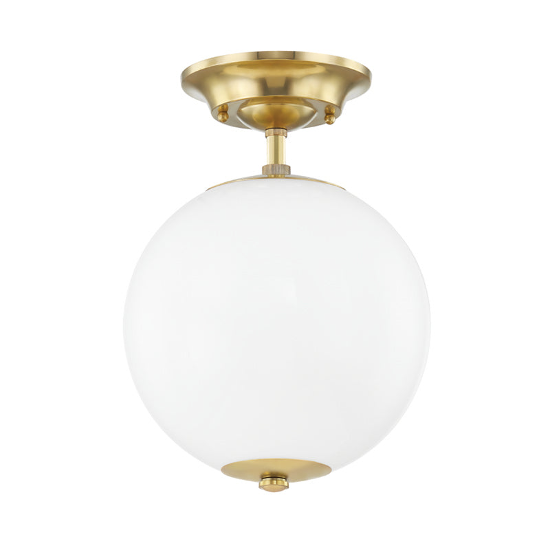 Hudson Valley - MDS703-AGB - One Light Semi Flush Mount - Sphere No.1 - Aged Brass
