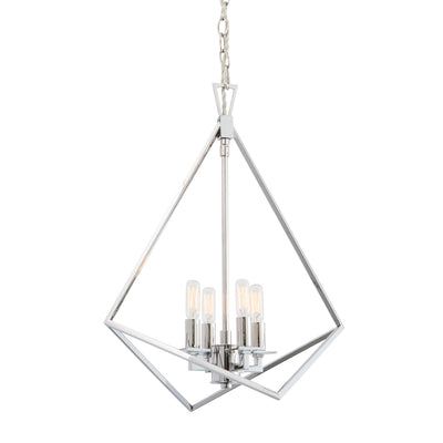 Norwell Lighting - 5388-PN-NG - Four Light Chandelier - Trapezoid - Polished Nickel