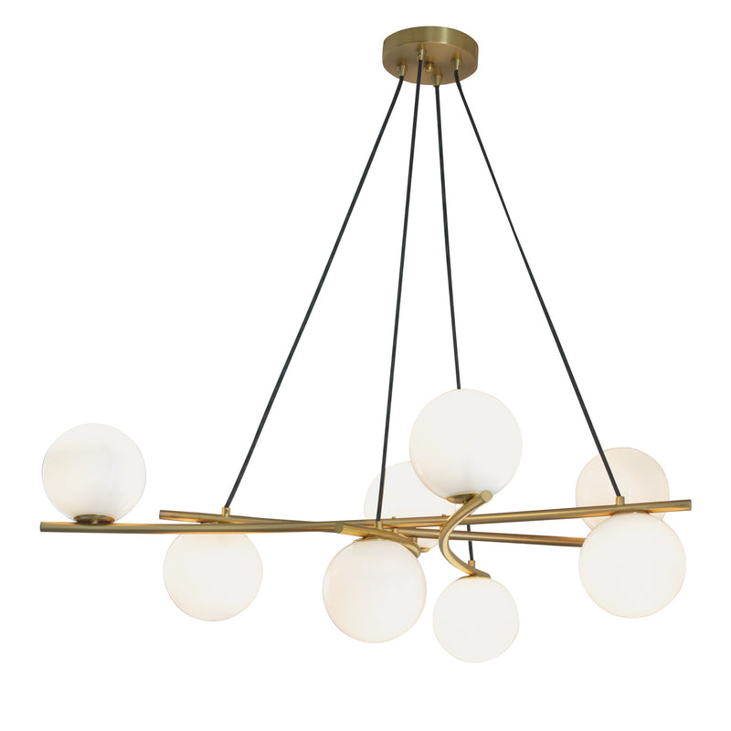 Norwell Lighting - 9680-SB-OP - Eight Light Ceiling Mount - Perch - Satin Brass