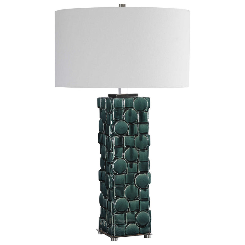 Uttermost - 28385 - One Light Table Lamp - Geometry - Brushed Nickel