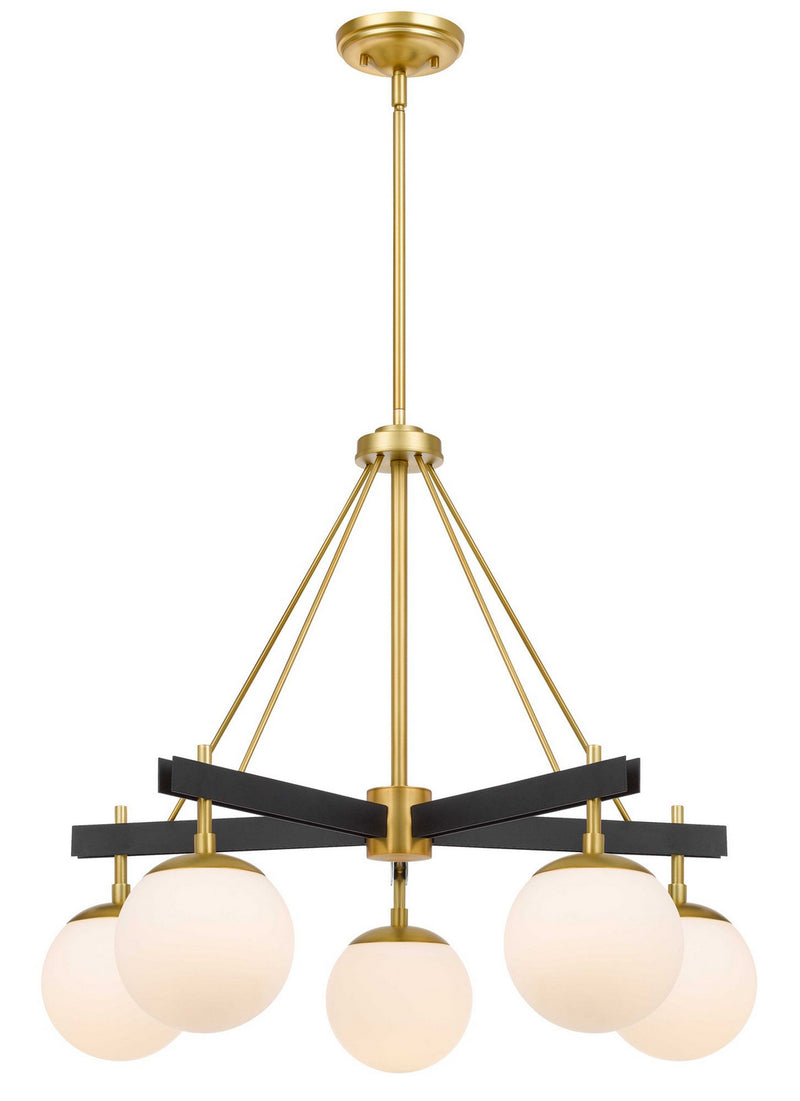 Varaluz - 352C05BLSB - Five Light Chandelier - Allie - Black/Satin Brass