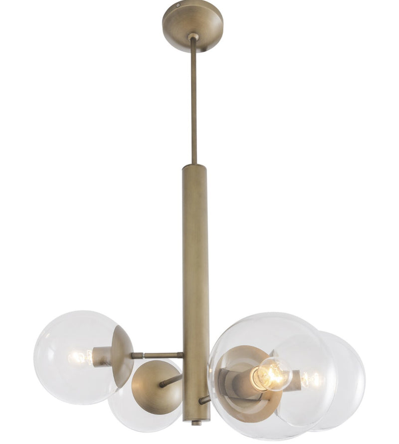 Varaluz - 612700 - Four Light Chandelier - Mid-Century - Antique Brass