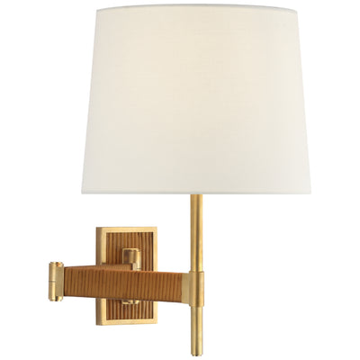 Visual Comfort Signature - SK 2556HAB/DRT-L - LED Wall Sconce - Elle - Hand-Rubbed Antique Brass and Dark Rattan