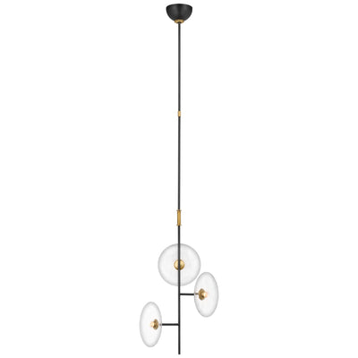 Visual Comfort Signature - S 5690AI/HAB-CG - LED Chandelier - Calvino - Aged Iron and Hand-Rubbed Antique Brass