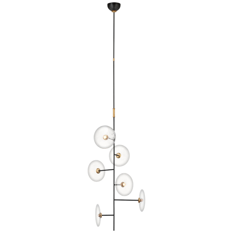 Visual Comfort Signature - S 5691AI/HAB-CG - LED Chandelier - Calvino - Aged Iron and Hand-Rubbed Antique Brass